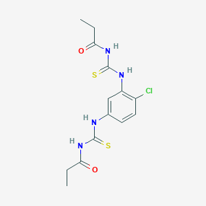 molecular formula C14H17ClN4O2S2 B3656405 N,N'-[(4-chlorobenzene-1,3-diyl)dicarbamothioyl]dipropanamide 