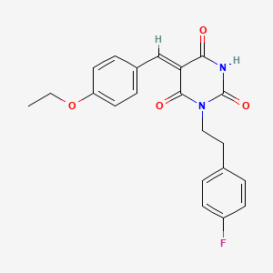 molecular formula C21H19FN2O4 B3656435 5-(4-ethoxybenzylidene)-1-[2-(4-fluorophenyl)ethyl]-2,4,6(1H,3H,5H)-pyrimidinetrione 