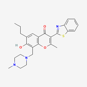 molecular formula C26H29N3O3S B3656440 3-(1,3-benzothiazol-2-yl)-7-hydroxy-2-methyl-8-[(4-methyl-1-piperazinyl)methyl]-6-propyl-4H-chromen-4-one CAS No. 384360-59-2