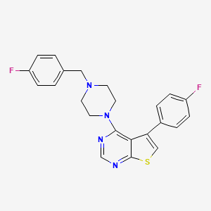 molecular formula C23H20F2N4S B3656451 4-[4-(4-Fluorobenzyl)piperazin-1-yl]-5-(4-fluorophenyl)thieno[2,3-d]pyrimidine 