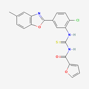 molecular formula C20H14ClN3O3S B3656485 N-[[2-chloro-5-(5-methyl-1,3-benzoxazol-2-yl)phenyl]carbamothioyl]furan-2-carboxamide 