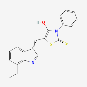 5-[(7-ethyl-1H-indol-3-yl)methylene]-3-phenyl-2-thioxo-1,3-thiazolidin-4-one