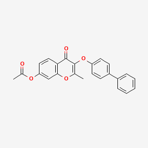 molecular formula C24H18O5 B3656513 [2-Methyl-4-oxo-3-(4-phenylphenoxy)chromen-7-yl] acetate 