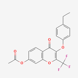 molecular formula C20H15F3O5 B3656516 [3-(4-Ethylphenoxy)-4-oxo-2-(trifluoromethyl)chromen-7-yl] acetate 