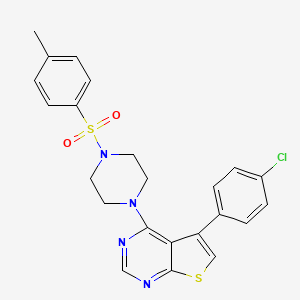 molecular formula C23H21ClN4O2S2 B3656523 5-(4-chlorophenyl)-4-{4-[(4-methylphenyl)sulfonyl]-1-piperazinyl}thieno[2,3-d]pyrimidine 