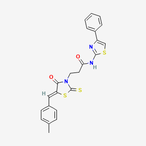 3-[5-(4-methylbenzylidene)-4-oxo-2-thioxo-1,3-thiazolidin-3-yl]-N-(4-phenyl-1,3-thiazol-2-yl)propanamide