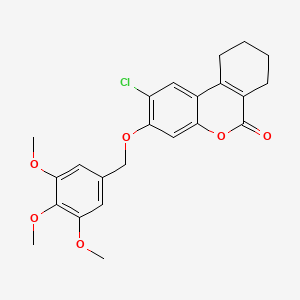 molecular formula C23H23ClO6 B3656567 2-chloro-3-[(3,4,5-trimethoxybenzyl)oxy]-7,8,9,10-tetrahydro-6H-benzo[c]chromen-6-one 