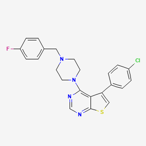 molecular formula C23H20ClFN4S B3656575 5-(4-Chlorophenyl)-4-[4-(4-fluorobenzyl)piperazin-1-yl]thieno[2,3-d]pyrimidine 