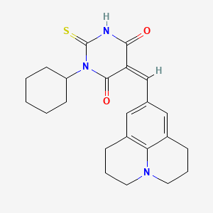 1-cyclohexyl-5-(2,3,6,7-tetrahydro-1H,5H-pyrido[3,2,1-ij]quinolin-9-ylmethylene)-2-thioxodihydro-4,6(1H,5H)-pyrimidinedione