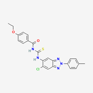 molecular formula C23H20ClN5O2S B3656595 N-({[6-chloro-2-(4-methylphenyl)-2H-1,2,3-benzotriazol-5-yl]amino}carbonothioyl)-4-ethoxybenzamide 