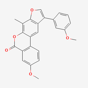 molecular formula C24H18O5 B3656609 3-methoxy-10-(3-methoxyphenyl)-7-methyl-5H-benzo[c]furo[3,2-g]chromen-5-one 