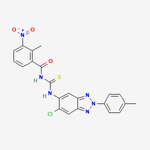 molecular formula C22H17ClN6O3S B3656626 N-{[6-chloro-2-(4-methylphenyl)-2H-benzotriazol-5-yl]carbamothioyl}-2-methyl-3-nitrobenzamide 