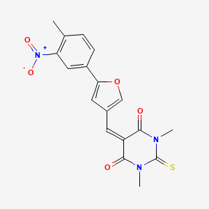 1,3-Dimethyl-5-[[5-(4-methyl-3-nitrophenyl)furan-3-yl]methylidene]-2-sulfanylidene-1,3-diazinane-4,6-dione