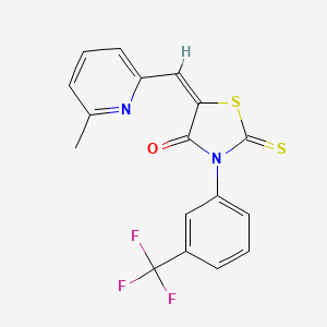 5-[(6-methyl-2-pyridinyl)methylene]-2-thioxo-3-[3-(trifluoromethyl)phenyl]-1,3-thiazolidin-4-one