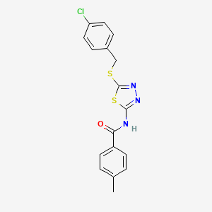 N-(5-((4-chlorobenzyl)thio)-1,3,4-thiadiazol-2-yl)-4-methylbenzamide