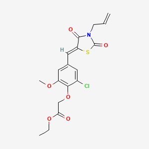 ethyl (2-chloro-4-{(Z)-[2,4-dioxo-3-(prop-2-en-1-yl)-1,3-thiazolidin-5-ylidene]methyl}-6-methoxyphenoxy)acetate