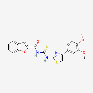 N-{[4-(3,4-dimethoxyphenyl)-1,3-thiazol-2-yl]carbamothioyl}-1-benzofuran-2-carboxamide