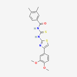 N-{[4-(3,4-dimethoxyphenyl)-1,3-thiazol-2-yl]carbamothioyl}-3,4-dimethylbenzamide