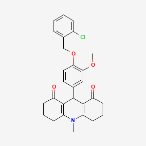 9-[4-[(2-chlorophenyl)methoxy]-3-methoxyphenyl]-10-methyl-3,4,5,6,7,9-hexahydro-2H-acridine-1,8-dione