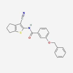 3-(benzyloxy)-N-(3-cyano-5,6-dihydro-4H-cyclopenta[b]thien-2-yl)benzamide