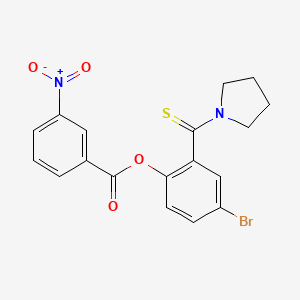 4-Bromo-2-(pyrrolidin-1-ylcarbonothioyl)phenyl 3-nitrobenzoate