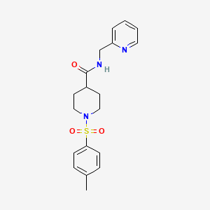 1-(4-methylbenzenesulfonyl)-N-[(pyridin-2-yl)methyl]piperidine-4-carboxamide