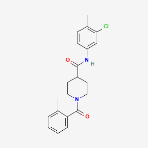 N-(3-chloro-4-methylphenyl)-1-(2-methylbenzoyl)piperidine-4-carboxamide