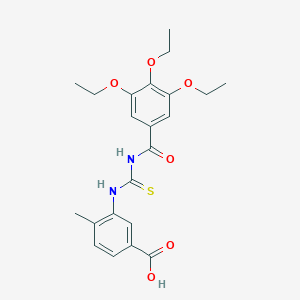 4-Methyl-3-({[(3,4,5-triethoxyphenyl)carbonyl]carbamothioyl}amino)benzoic acid