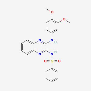 N-{3-[(3,4-dimethoxyphenyl)amino]quinoxalin-2-yl}benzenesulfonamide