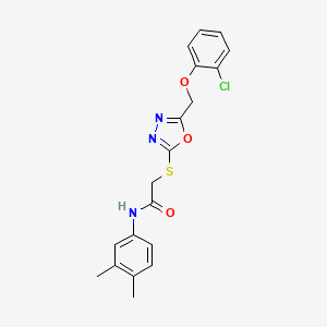 2-({5-[(2-chlorophenoxy)methyl]-1,3,4-oxadiazol-2-yl}sulfanyl)-N-(3,4-dimethylphenyl)acetamide