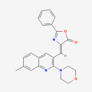 4-{[7-methyl-2-(4-morpholinyl)-3-quinolinyl]methylene}-2-phenyl-1,3-oxazol-5(4H)-one