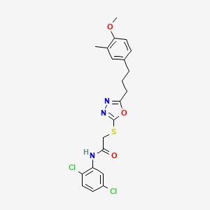 N-(2,5-dichlorophenyl)-2-[[5-[3-(4-methoxy-3-methylphenyl)propyl]-1,3,4-oxadiazol-2-yl]sulfanyl]acetamide