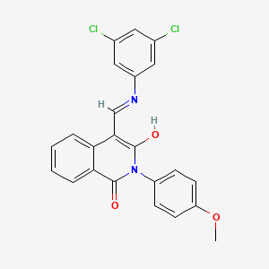 4-[(3,5-Dichlorophenyl)iminomethyl]-3-hydroxy-2-(4-methoxyphenyl)isoquinolin-1-one