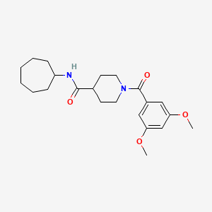 N-cycloheptyl-1-[(3,5-dimethoxyphenyl)carbonyl]piperidine-4-carboxamide