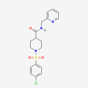 1-[(4-chlorophenyl)sulfonyl]-N-(2-pyridinylmethyl)-4-piperidinecarboxamide