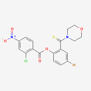 [4-Bromo-2-(morpholine-4-carbothioyl)phenyl] 2-chloro-4-nitrobenzoate