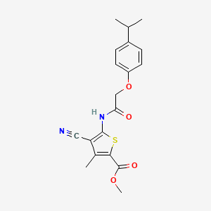 Methyl 4-cyano-3-methyl-5-[[2-(4-propan-2-ylphenoxy)acetyl]amino]thiophene-2-carboxylate