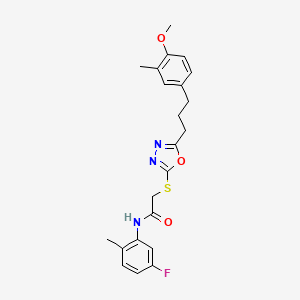 N-(5-fluoro-2-methylphenyl)-2-({5-[3-(4-methoxy-3-methylphenyl)propyl]-1,3,4-oxadiazol-2-yl}sulfanyl)acetamide