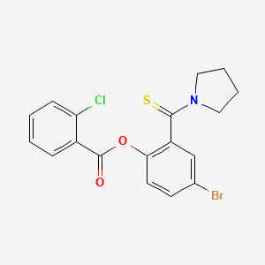 4-bromo-2-(1-pyrrolidinylcarbonothioyl)phenyl 2-chlorobenzoate