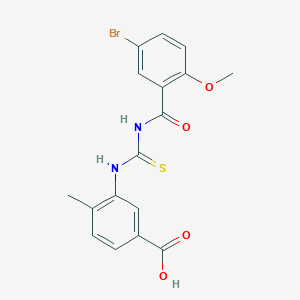 3-({[(5-bromo-2-methoxybenzoyl)amino]carbonothioyl}amino)-4-methylbenzoic acid