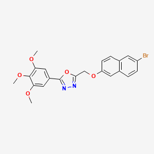 2-[(6-Bromonaphthalen-2-yl)oxymethyl]-5-(3,4,5-trimethoxyphenyl)-1,3,4-oxadiazole