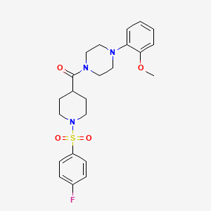 1-[1-(4-FLUOROBENZENESULFONYL)PIPERIDINE-4-CARBONYL]-4-(2-METHOXYPHENYL)PIPERAZINE