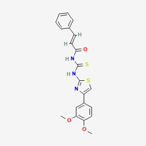 (2E)-N-{[4-(3,4-dimethoxyphenyl)-1,3-thiazol-2-yl]carbamothioyl}-3-phenylprop-2-enamide