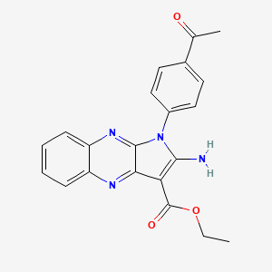 Ethyl 1-(4-acetylphenyl)-2-amino-1H-pyrrolo(2,3-B)quinoxaline-3-carboxylate