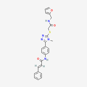 (E)-N-[4-[5-[2-(furan-2-ylmethylamino)-2-oxoethyl]sulfanyl-4-methyl-1,2,4-triazol-3-yl]phenyl]-3-phenylprop-2-enamide