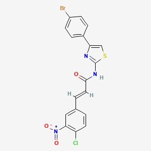 (2E)-N-[4-(4-bromophenyl)-1,3-thiazol-2-yl]-3-(4-chloro-3-nitrophenyl)prop-2-enamide