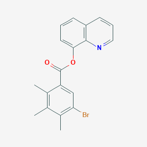 molecular formula C19H16BrNO2 B3657388 Quinolin-8-yl 5-bromo-2,3,4-trimethylbenzoate 