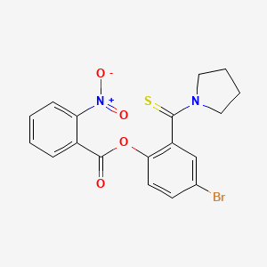 4-Bromo-2-(pyrrolidin-1-ylcarbonothioyl)phenyl 2-nitrobenzoate