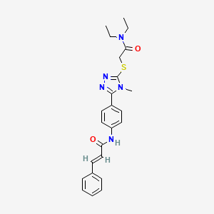 (E)-N-[4-[5-[2-(diethylamino)-2-oxoethyl]sulfanyl-4-methyl-1,2,4-triazol-3-yl]phenyl]-3-phenylprop-2-enamide