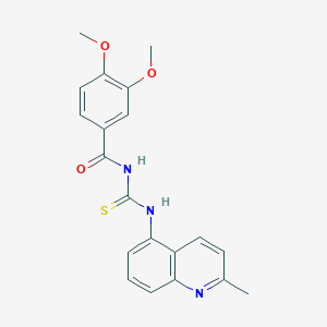 molecular formula C20H19N3O3S B365743 3,4-dimethoxy-N-[(2-methylquinolin-5-yl)carbamothioyl]benzamide CAS No. 898647-88-6